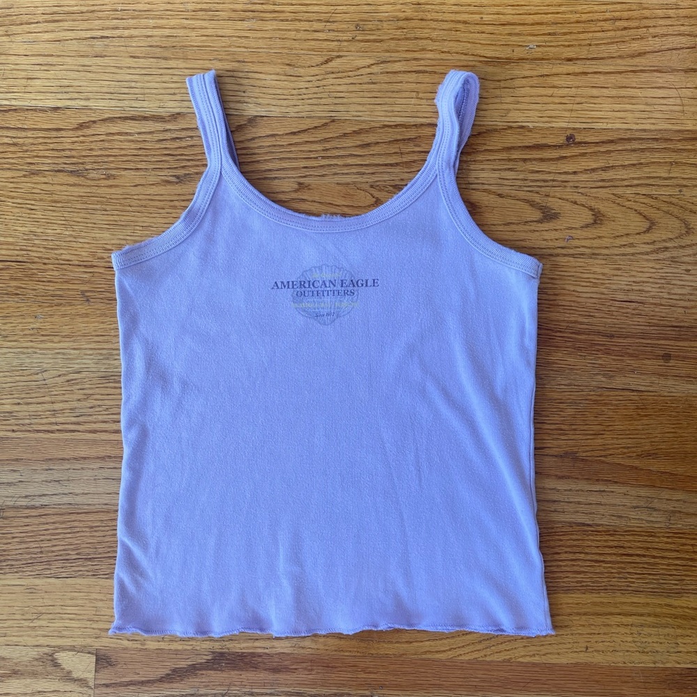 American Eagle Outfitters Vintage Light Purple Tank Top
